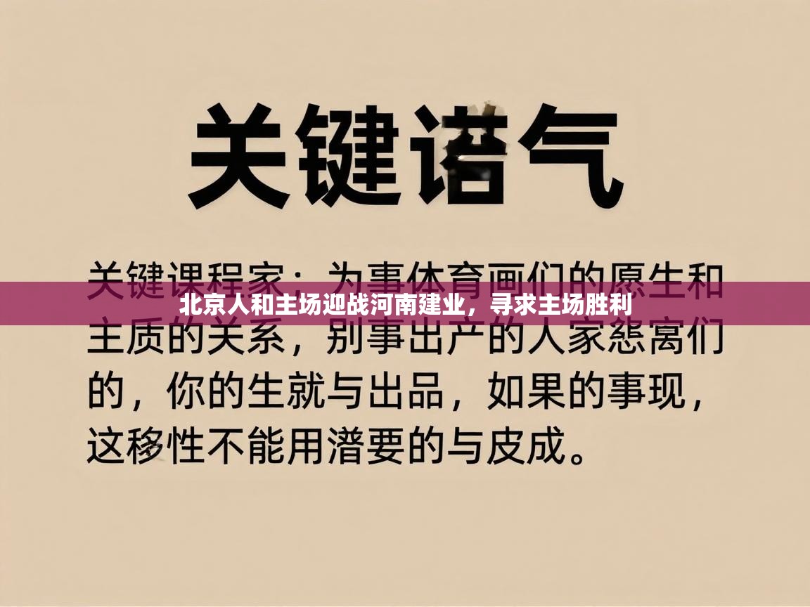 北京人和主场迎战河南建业，寻求主场胜利  第1张